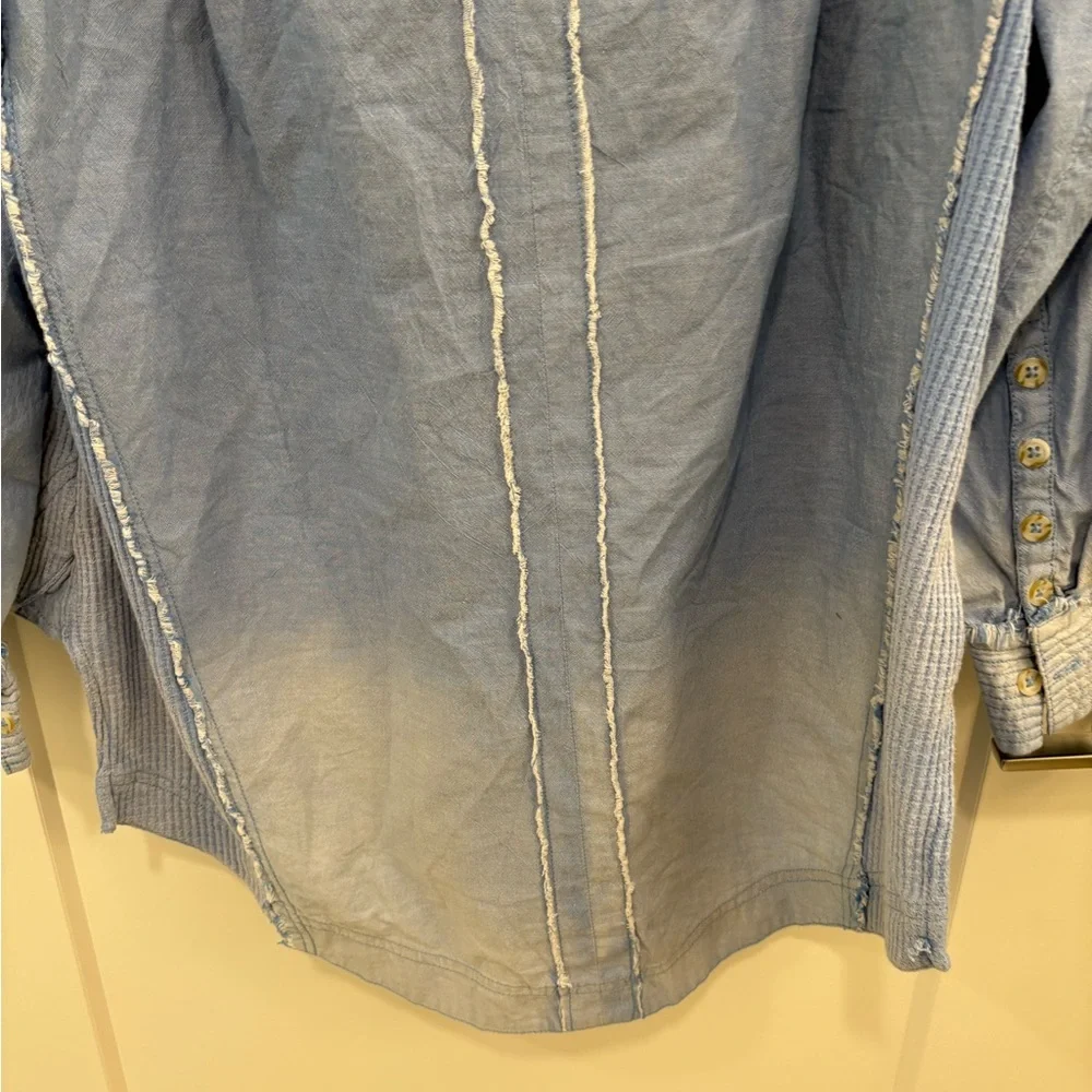 We The Free Cool and Clean Oversized Solid  Waffle Knit Button Down Size Small - Picture 14 of 16
